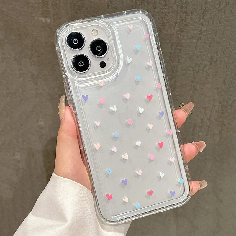 Funda de teléfono transparente de amor pequeño blanco para iPhone 17 Air 16 14 13 12 11 Pro Max 7 8 Plus funda para iPhone 16E 15 Pro - imagen 2