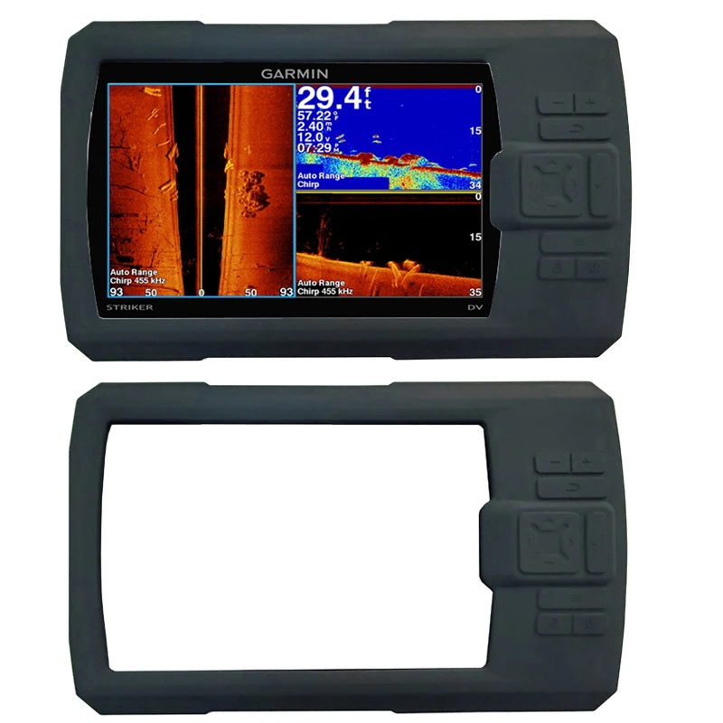 Cubierta de silicona suave para Garmin Striker, marco Protector de pantalla, película protectora para 7/5, vívido, 7cv, 7sv, 7dv, 5cv, 5dv