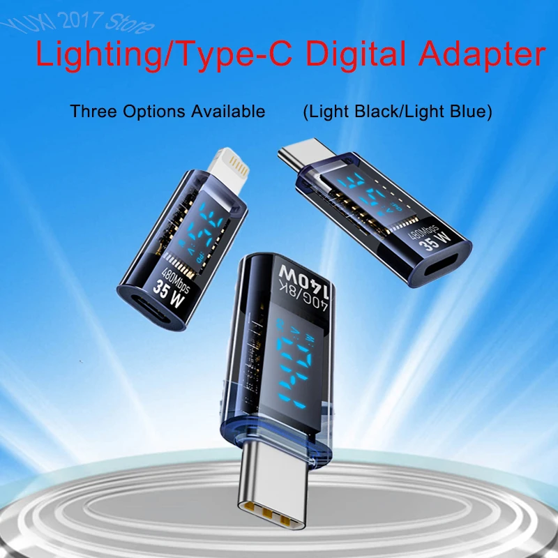 1PCS With Intelligent Digital Display 35W140W Data Transmission Adapter Type-C Lighting Suitable For Mobile Phones And Tablets - imagen 2