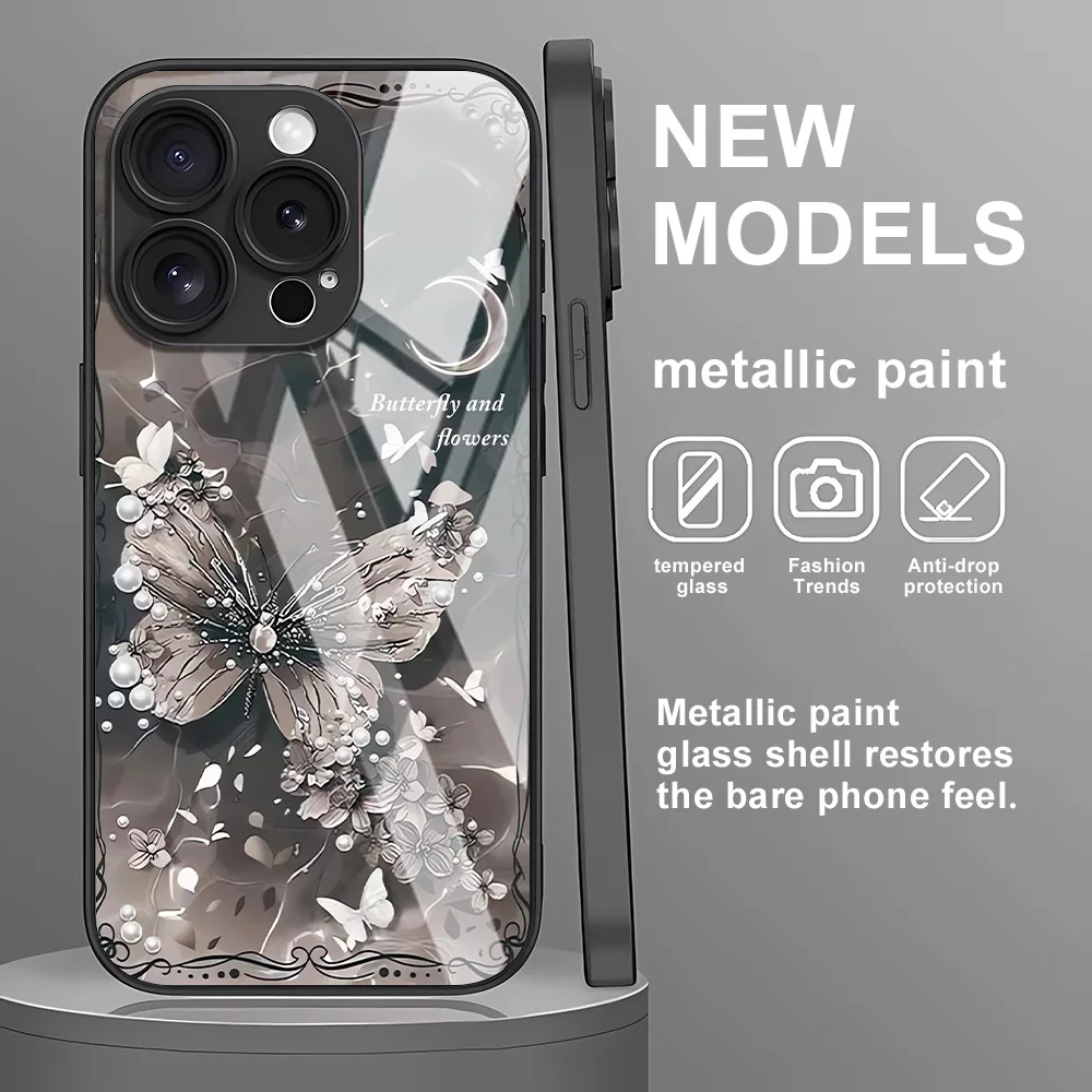 Funda de mariposa de vidrio templado para Samsung A56 5G A55 A54 A36 A17 A16 A15 A14 A34 A52 A53 A13 A12 A22 A24 A25 A23 A33 A51 - imagen 2