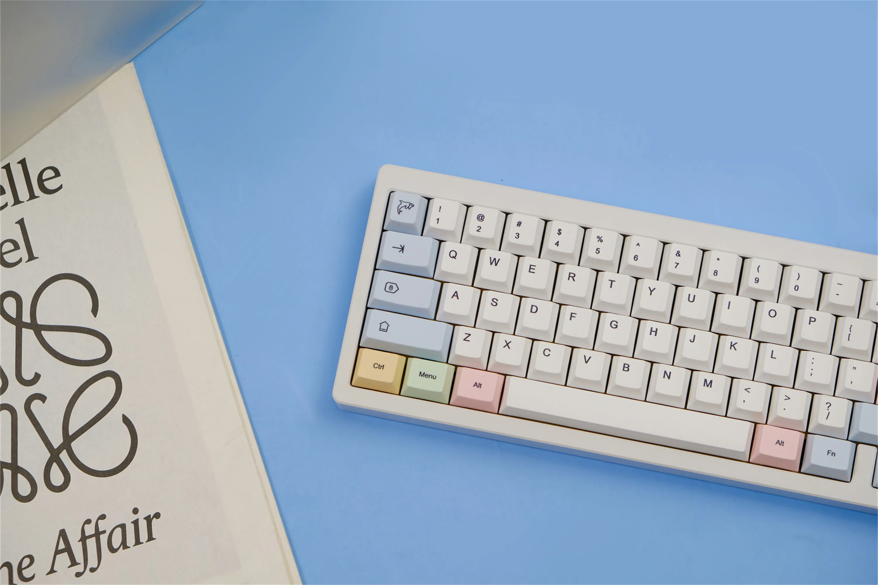 Teclas de tiza de 148 teclas, teclas de Material PBT, perfil de cereza, DYE-SUB para teclado mecánico MX Switch Wooting, diseño ISO ANSI - imagen 4