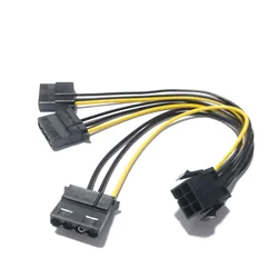 Adaptador PCIe GPU 6 pines hembra a 3 puertos Cable IDE 4-pin 20 cm