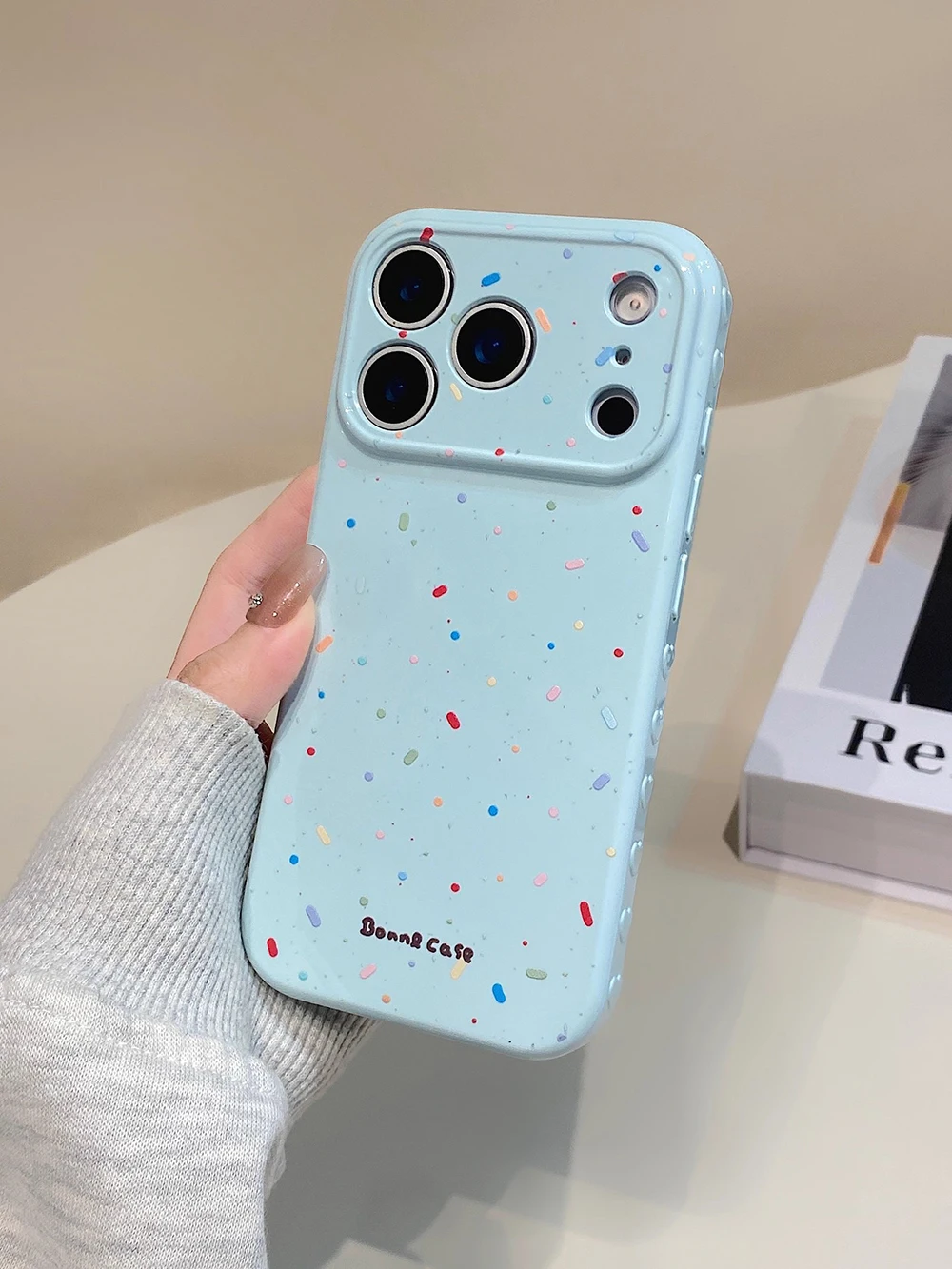 Bonita funda de teléfono de lunares coloridas de pantalla completa para IPhone 16, 15, 14, 13, 17 Pro Max, funda protectora suave con grafiti a prueba de golpes - imagen 3