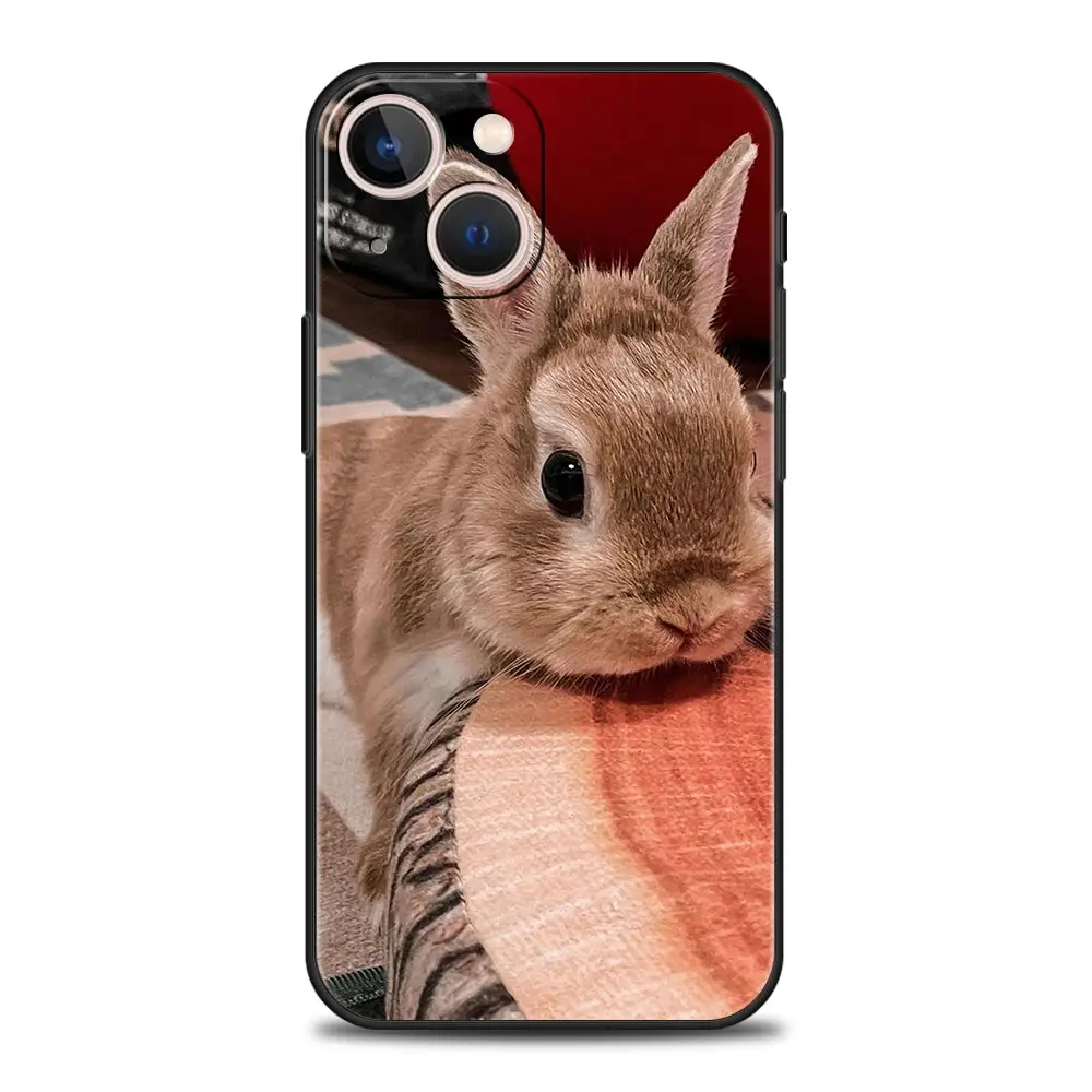 Funda de teléfono con bonitos conejos blancos para iPhone 16 13 15 14 12 11 Pro MAX XR X SE XS 7 8 Plus, funda suave de TPU - imagen 3