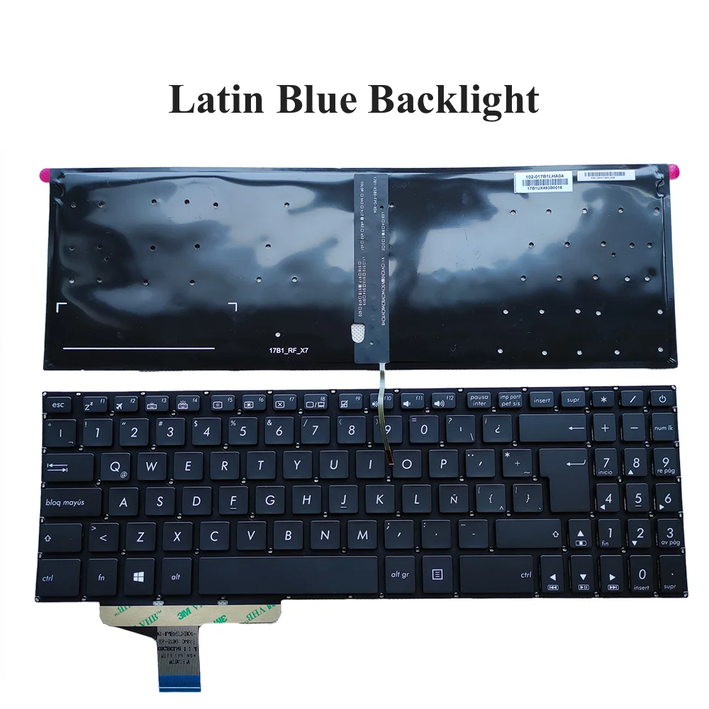Teclado retroiluminado para portátil Asus VivoBook X580VD, N580V, X580, N580, RU, 0KNB0, 5600RU00, inglés, latino y ruso - imagen 4