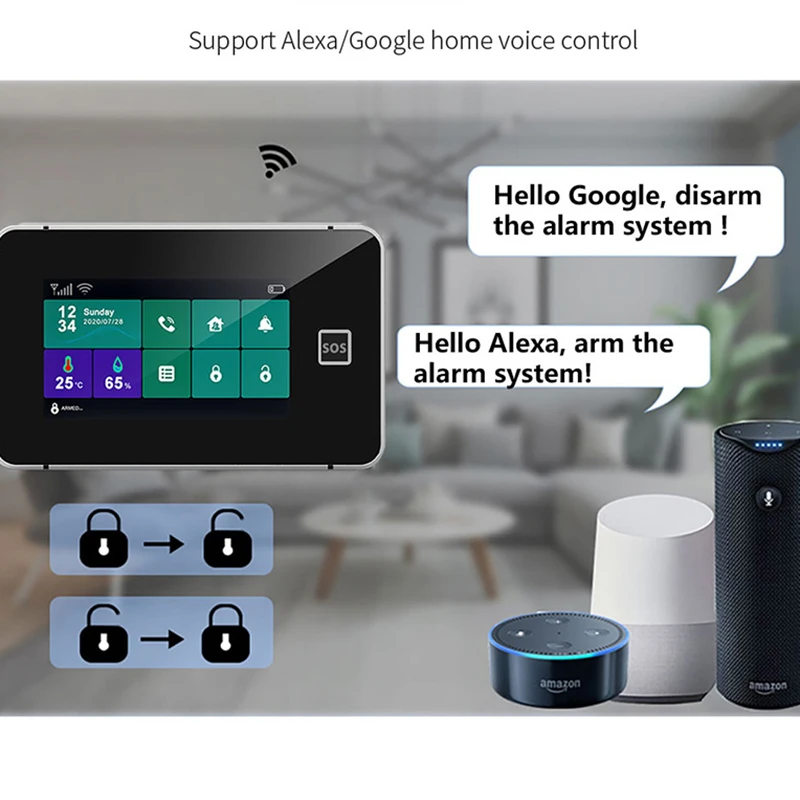Sistema de alarma WiFi GSM, Kit de alarma antirrobo de seguridad para el hogar, Sensor de movimiento de puerta inalámbrico de 433MHz, Control por aplicación remota Smart Life - imagen 3