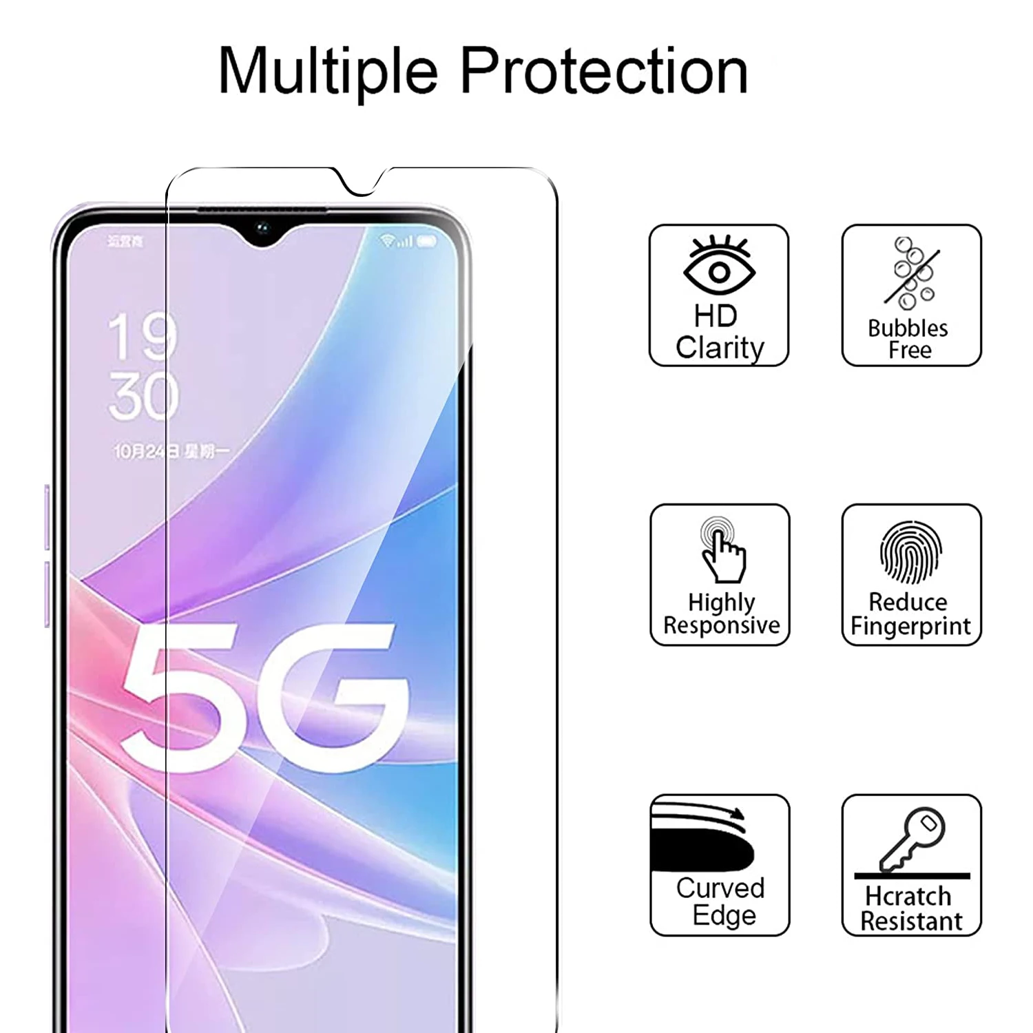 Vidrio de protección de 4 piezas para OPPO, A78, A94, A92, A93, A74, OPPO A32, A77, 5G, A53s, A16, A96, Find X3, X5 lite - imagen 3