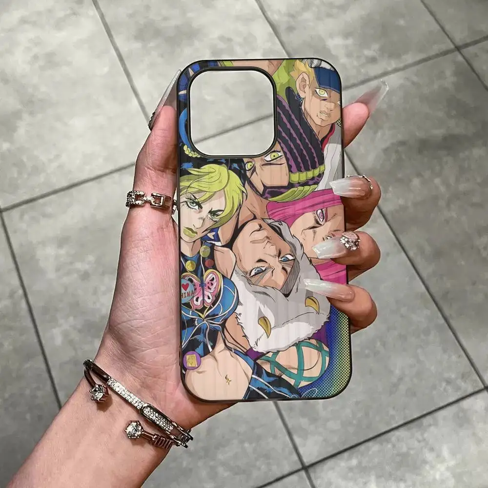 Funda de teléfono JoJo's Bizarre Adventure, funda de teléfono con patrón corrugado para iPhone 17 Air 16 15 14 13 Pro Max, funda mate a prueba de golpes - imagen 5