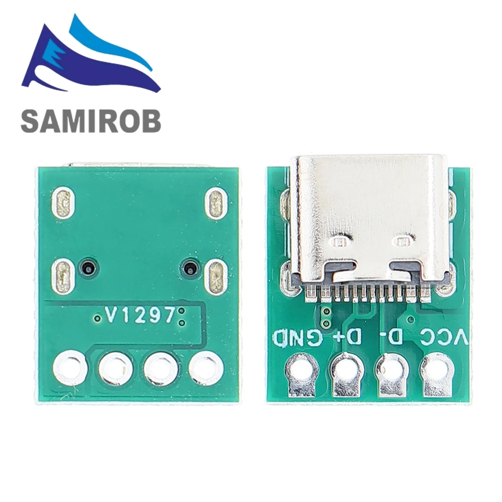 Conector USB 3,1 tipo C, adaptador de placa PCB de prueba de 16 pines, conector 16P para transferencia de Cable de línea de datos, 5/10 Uds. - imagen 2