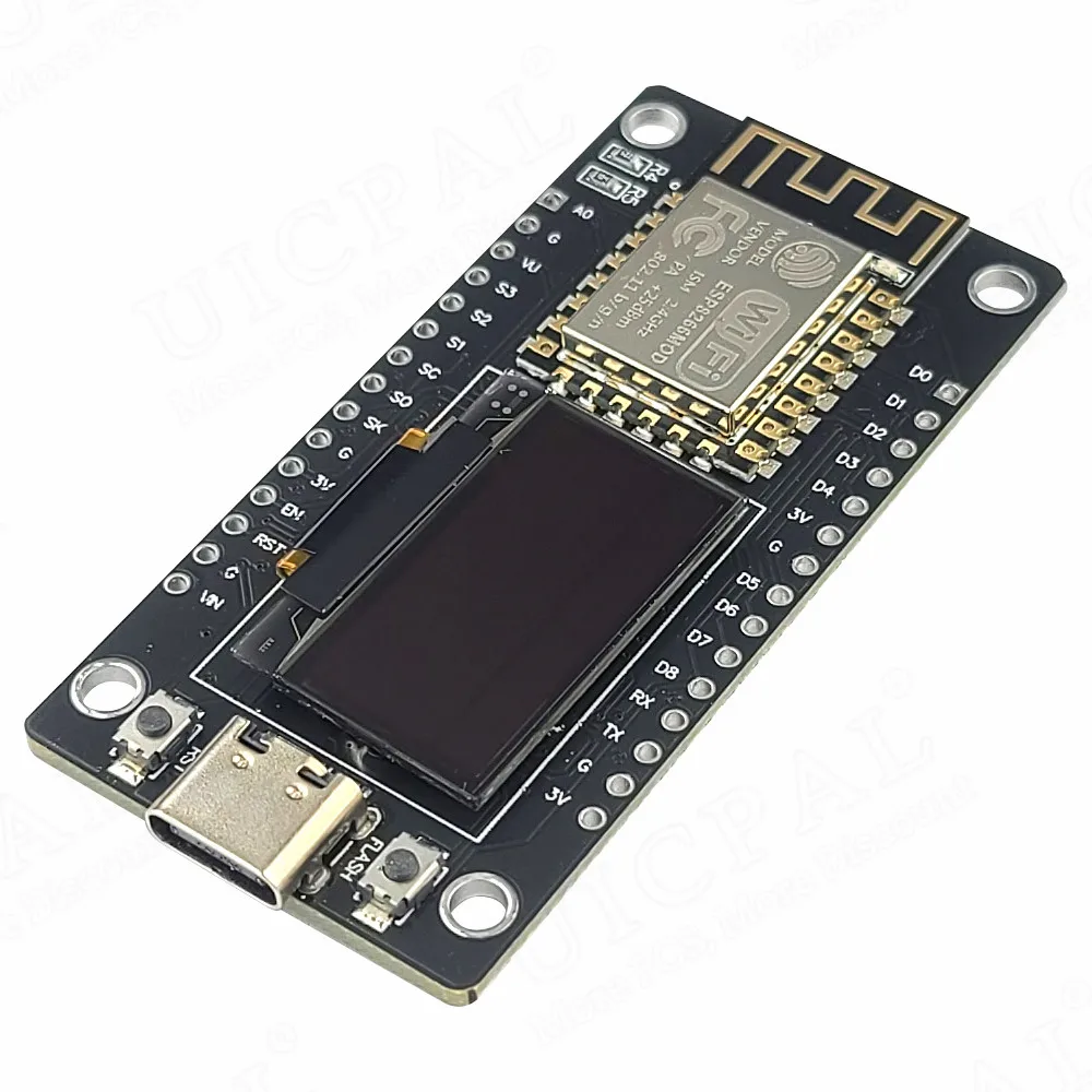 Módulo WiFi ESP8266 ESP-12F con pantalla OLED de 0,96 pulgadas NodeMCU Internet de las cosas TYPE-C USB CH340C serie 30 pines ESP 12F - imagen 3