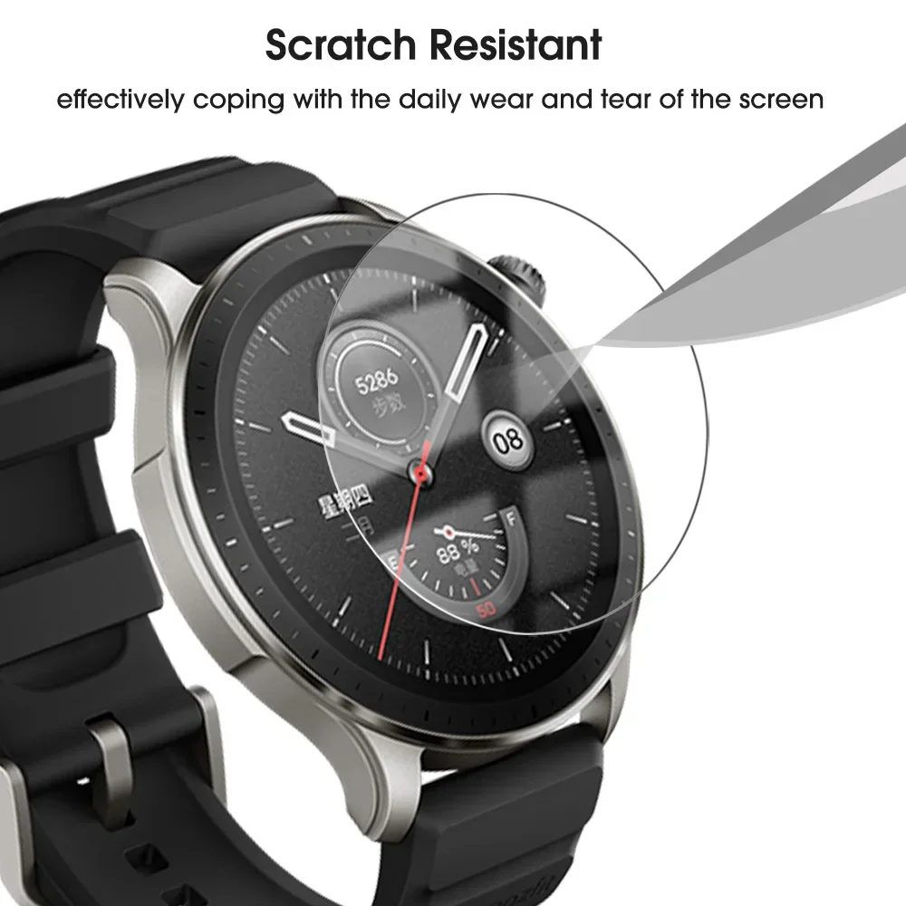 Protector de pantalla de vidrio templado para Amazfit GTR 4, película protectora de vidrio HD antiarañazos para accesorios de reloj inteligente Amazfit GTR4 - imagen 4
