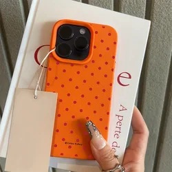 Funda iPhone 17/16/15/14/13/12/11 y XS/XR con lunares rojos y rosas