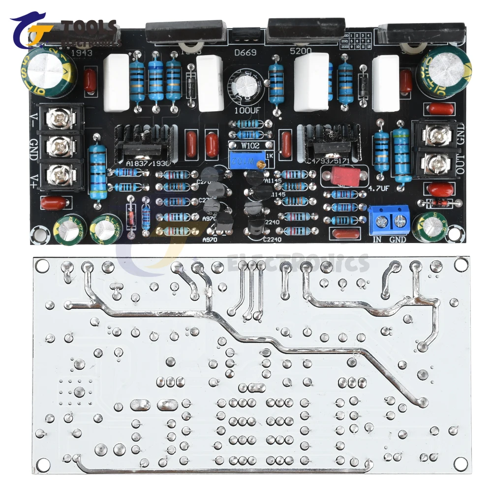 Placa amplificadora terminada de tubo Mono de potencia 1943 + 5200 DC 20V-90V Mono 200W Placa amplificadora de potencia - imagen 3
