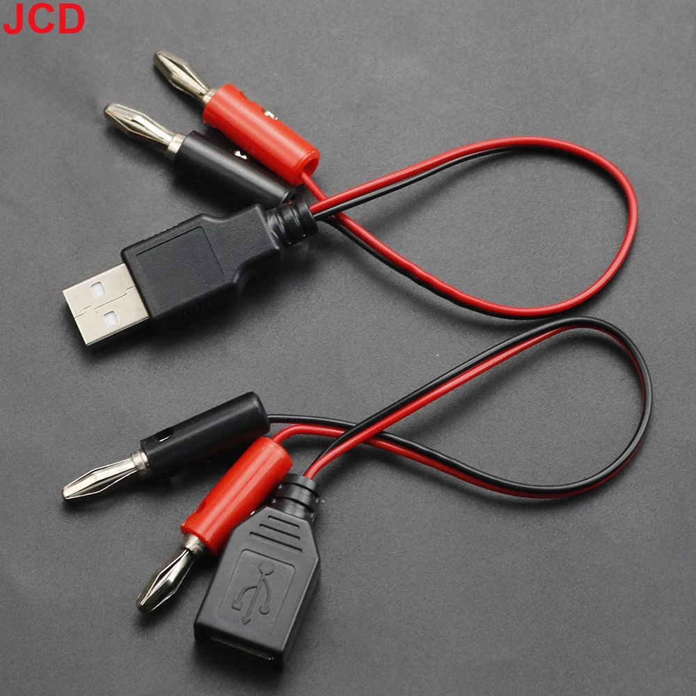 JCD 1 pieza USB a 4MM Cable de prueba de conector Banana USB macho/hembra a Cable de conexión de cabeza de Banana un Cable de carga hembra - imagen 3