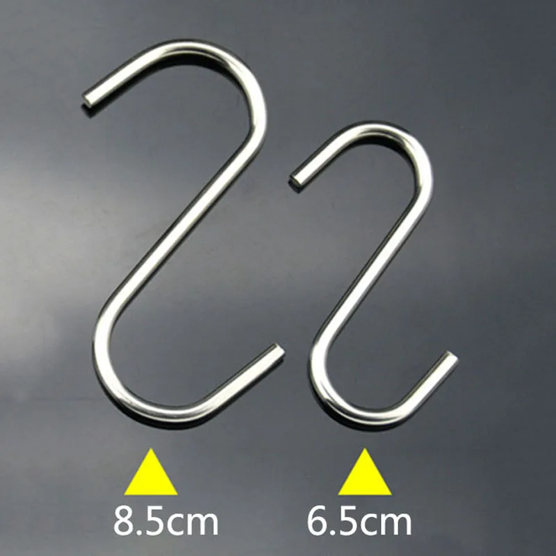 Gancho en forma de S de acero inoxidable para cocina y dormitorio, barandilla multifunción, gancho de suspensión, soporte de cierre, herramientas de almacenamiento colgantes, 5 uds. - imagen 3
