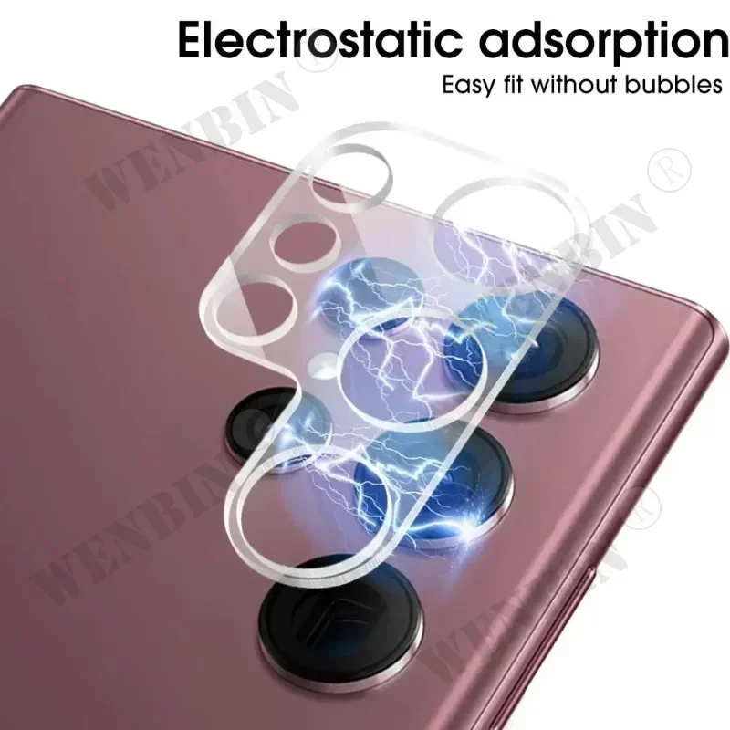 Protector de pantalla 4 en 1 para Samsung S25 S24 S23 S22 Ultra Plus FE A56 A55 A36 A35 A16 9HD, cristal protector completo + protector de lente - imagen 3