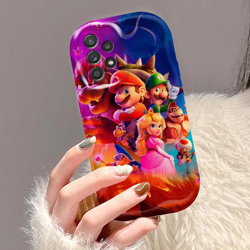 M-Marios Cool noctilucente para Samsung A73 A72 A71 A56 A55 A54 A53 A52 A51 A32 A36 A26 A25 A13 A14 5G funda de teléfono de aceite ondulado - imagen 4