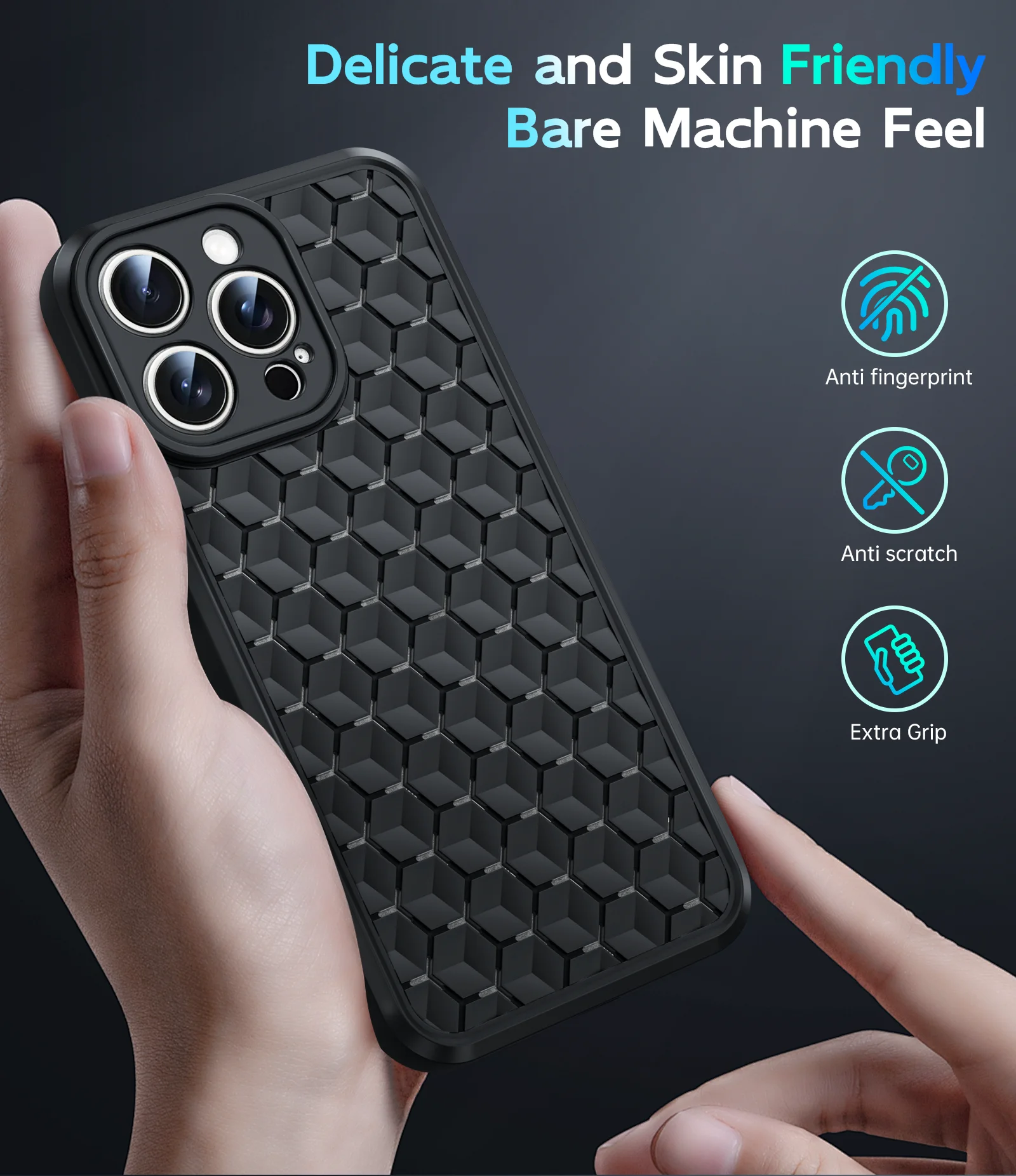 Funda de teléfono de silicona con disipación de calor, accesorios de panal para iPhone 15 Pro Max 14 Plus 13 12 11 15Pro 14Pro 13Pro - imagen 4