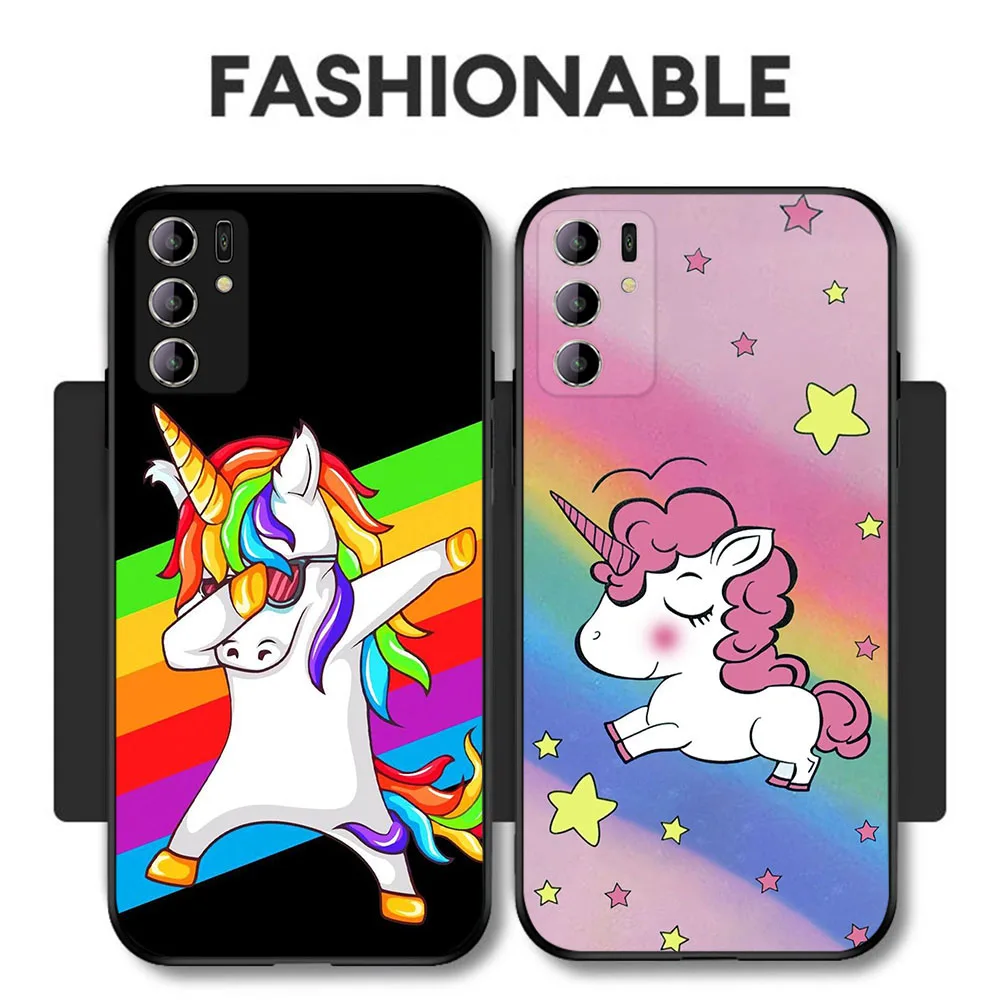 BD-66 funda negra de unicornio para OPPO A16 A16S A72 A95 A74 A91 A52 A15 A15S A94 A53 A54 A53S A54S Find X5 Pro - imagen 2