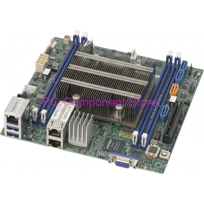 Placa base ITX de 4 núcleos Puerto de red de 10 GbE Virtualización de ruta suave X11SDV-4C-TLN2F
