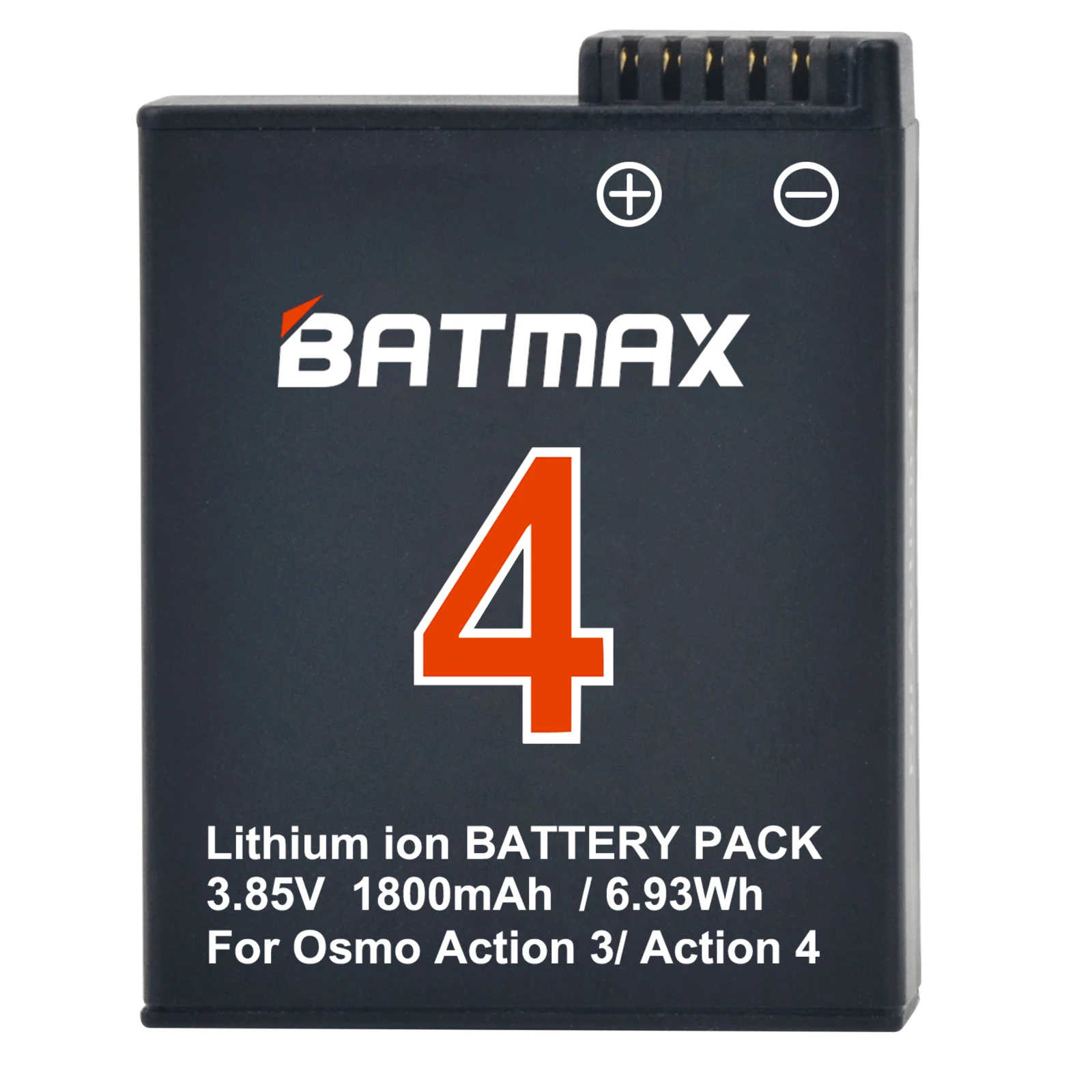 Batería Batmax de 1800mAh para batería Osmo Action 4 + caja de cargador doble para DJI Osmo Action 4, accesorios para cámaras deportivas Osmo Action 3 - imagen 3