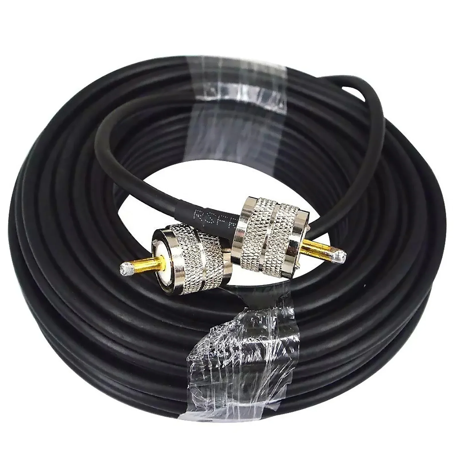 Conector de Cable Coaxial PL259 UHF macho a PL259 UHF macho, 15m, engarce para RG58, 50ohm, para antenas de Radio CB, 1 unidad - imagen 2