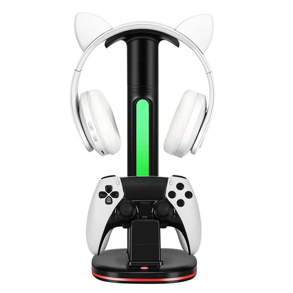 Estación de carga para mando de PS5/PS4/Xbox/Switch Pro con luz LED, Base de carga para mando de juego, soporte de pantalla para auriculares, USB 2,0 - imagen 4