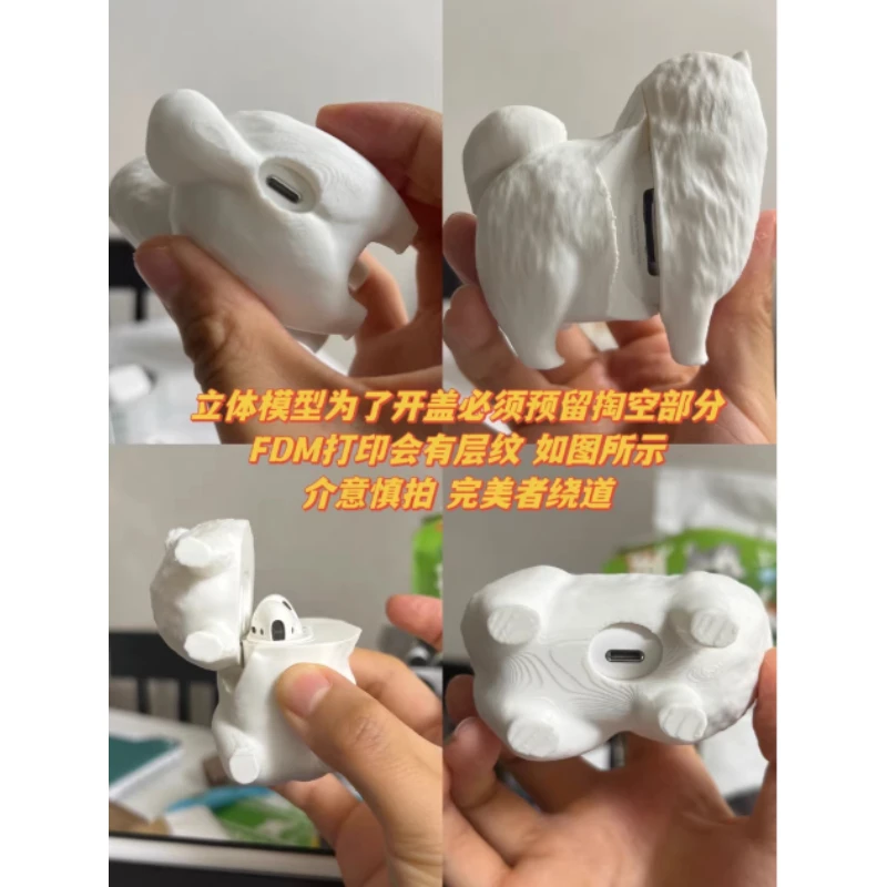 Funda bonita para auriculares con diseño de cachorro Pomerania para Airpods Pro1 2, decoración personalizada con estampado 3D Pla, funda original para auriculares AirPods1/2/3 - imagen 4