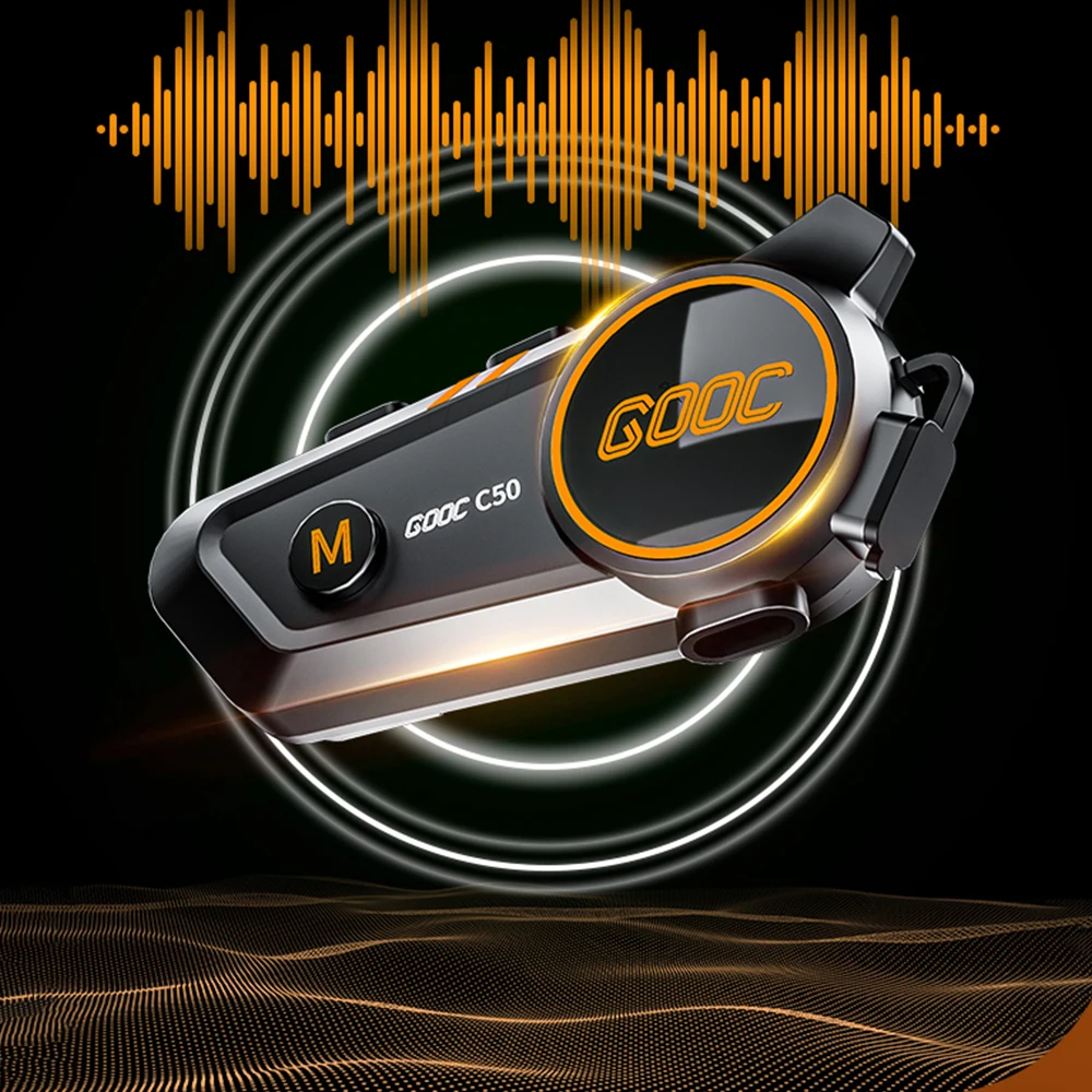 1/2x interfono de música Bluetooth 5,3 casco de motocicleta intercomunicador auriculares impermeable 300m Intercomunicador altavoz auricular - imagen 5