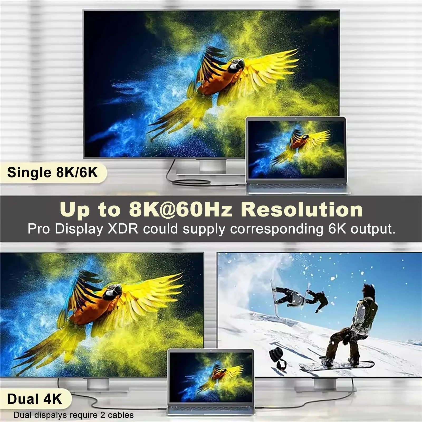 16K Thunder-bolt 5 80Gbps USB 4,0 tipo C extensión de datos 240W Cable de vídeo de carga rápida almacenamiento de datos súper rápido para MacBook iPad - imagen 5