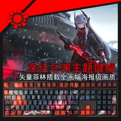 Teclas PBT para teclado mecánico, diseño anime gris retroiluminado