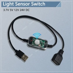 Interruptor de Sensor de movimiento con Control de luz PIR, 3,7 V, 5V, 12V, 24V, interruptor de encendido y apagado, Detector de Sensor, interruptor inteligente solo funciona por la noche