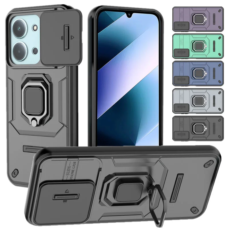 Armadura Funda a prueba de golpes para Xiaomi Poco C85 cubierta protectora anillo soporte magnético Coque Fundas Capa