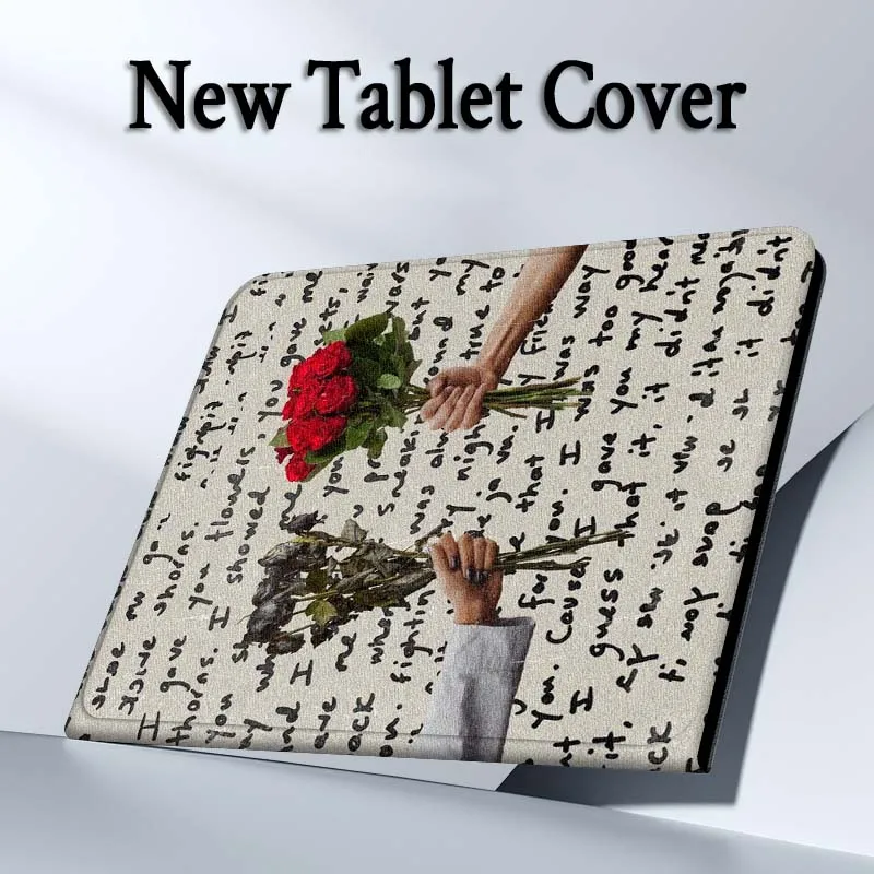 Vintage periódico rosa arte para Samsung Galaxy Tab S7 S8 S9 S10 11 12,4 13,1 FE Plus Lite pulgadas funda para tableta - imagen 4