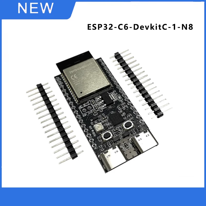 Placa de desarrollo de ESP32-C6-DevKitC-1, placa central WiFi Bluetooth CP2102, módulo ESP32-C6-DevKitC-1-N8 integrado, interfaz de TYPE-C