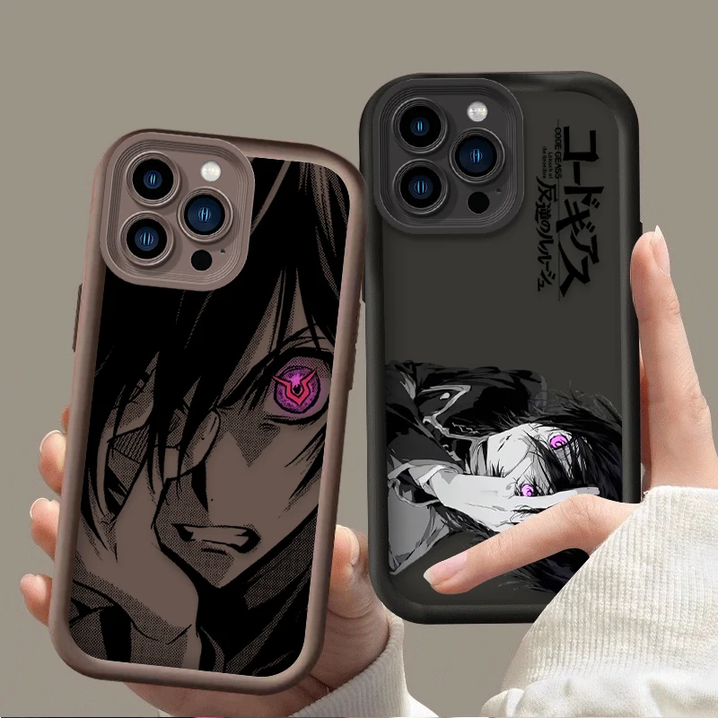 CÓDIGO GEASS Lelouch Anime funda de teléfono para iPhone 16 16E 15 14 13 12 11 Pro Max X XS X S Max XR SE 2020 SE4 7 8 cubierta a prueba de golpes - imagen 2