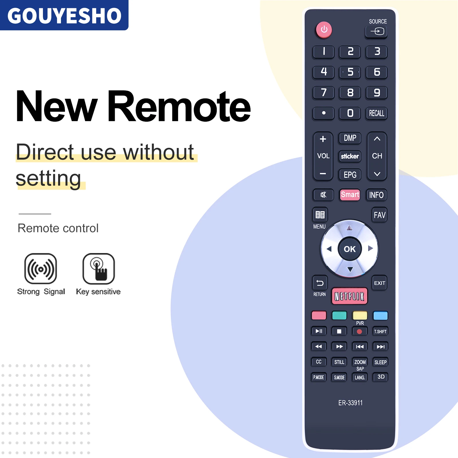 Nuevo Control remoto ER-33911 para Hisense Smart TV ER-33911B ER-33911HS