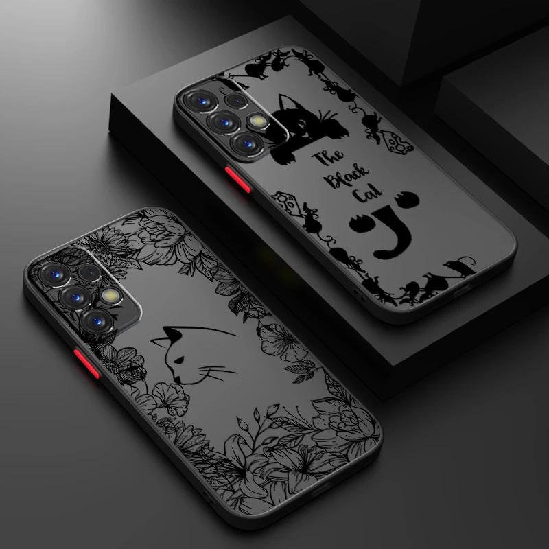 Funda translúcida esmerilada con diseño artístico de gato, perro, flor, zorro, para Samsung Note 20, A35, A03, A54, A31, A22, A34, A14, A24, A04, A55, 5G - imagen 2