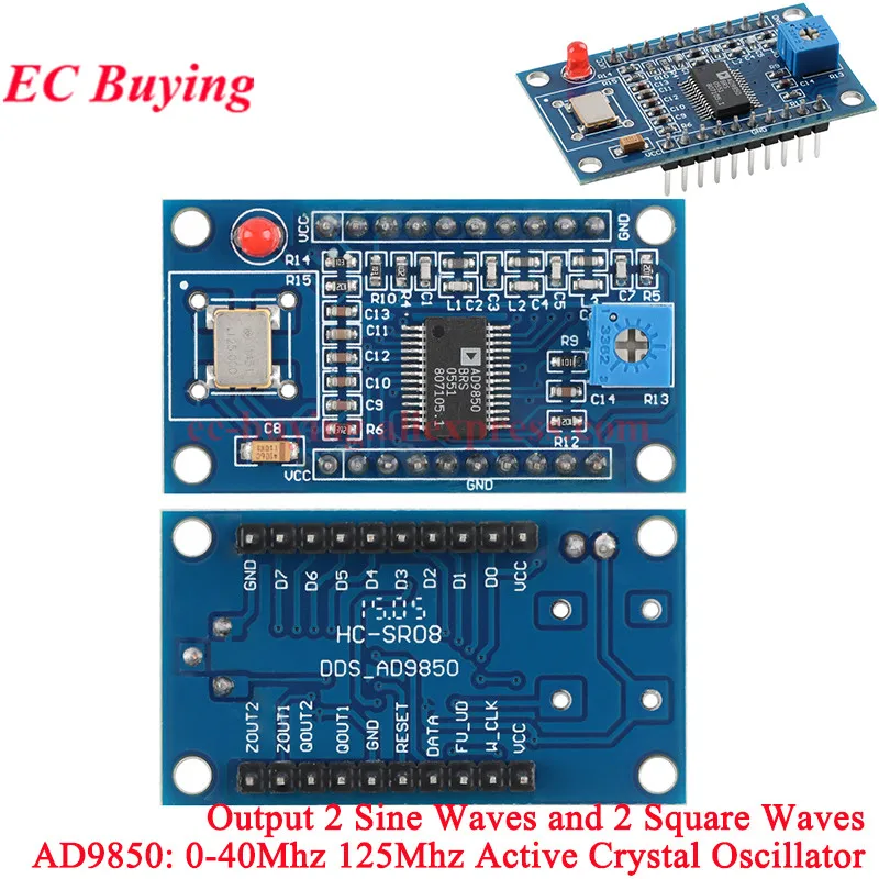 Placa de desarrollo de módulo generador de señal AD9850 AD9851 DDS 0-70MHz 0-40MHz 2 ondas sinusoidales y 2 ondas cuadradas 125Mhz 30M oscilador - imagen 3