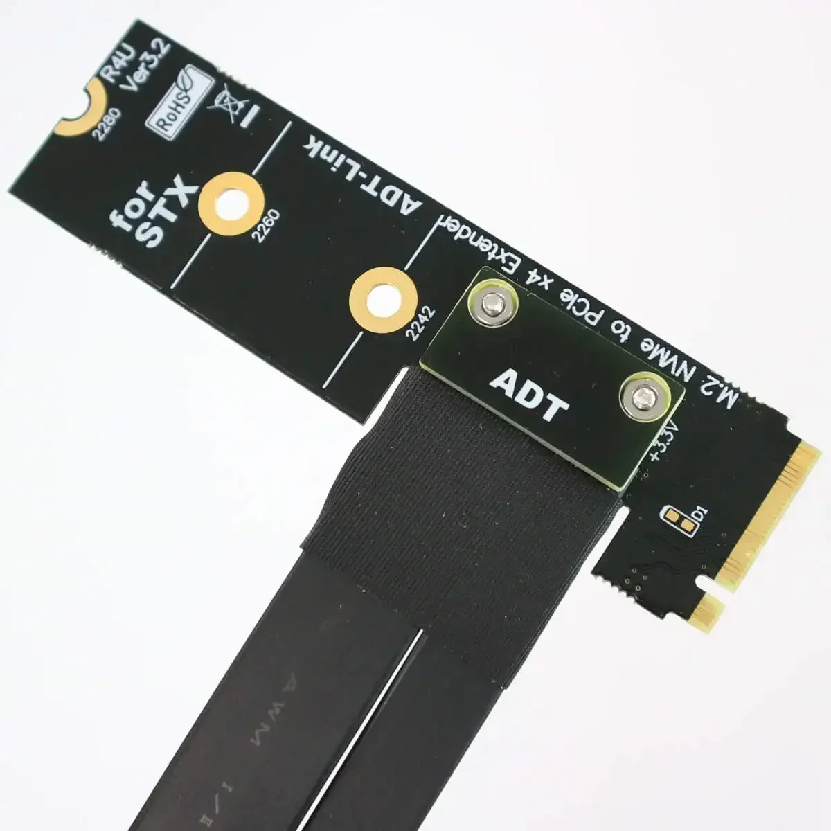 Adt-link Adaptador M.2 NVMe a PCIe 3.0 x16 Ángulo 90° Soporte GPU STX - imagen 2