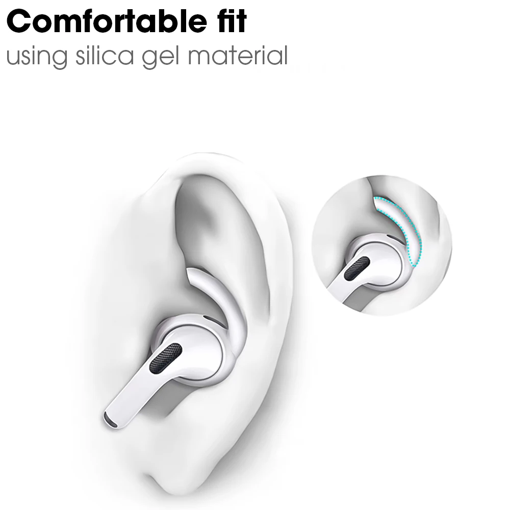 1/4 pares para AirPods Pro ganchos para las orejas cubiertas accesorios almohadillas antideslizantes de silicona funda protectora deportiva para AirPods Pro Gen 1 - imagen 4