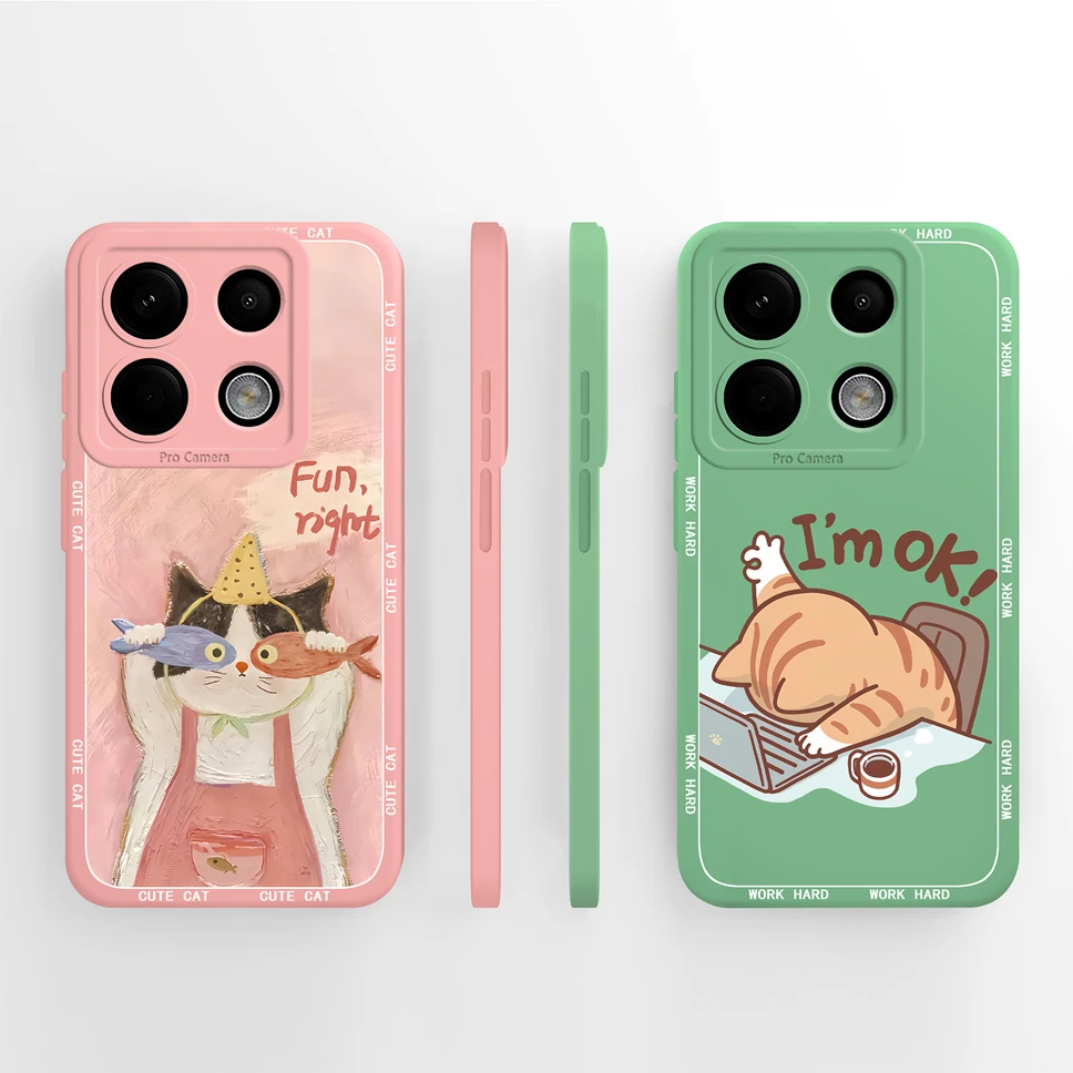 Para Xiaomi Poco X6 Pro 5G funda de teléfono patrones de plantas abstractas cubierta de protección completa para Poco X 6 carcasa de silicona líquida suave Capa - imagen 5