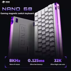 FGG Madlions NANO 68/68 PRO teclado de eje magnético TTC eje tipo C 8K + 128KHZ 0,1 ms RT0.01 0 teclado para juegos de deportes electrónicos de zona muerta