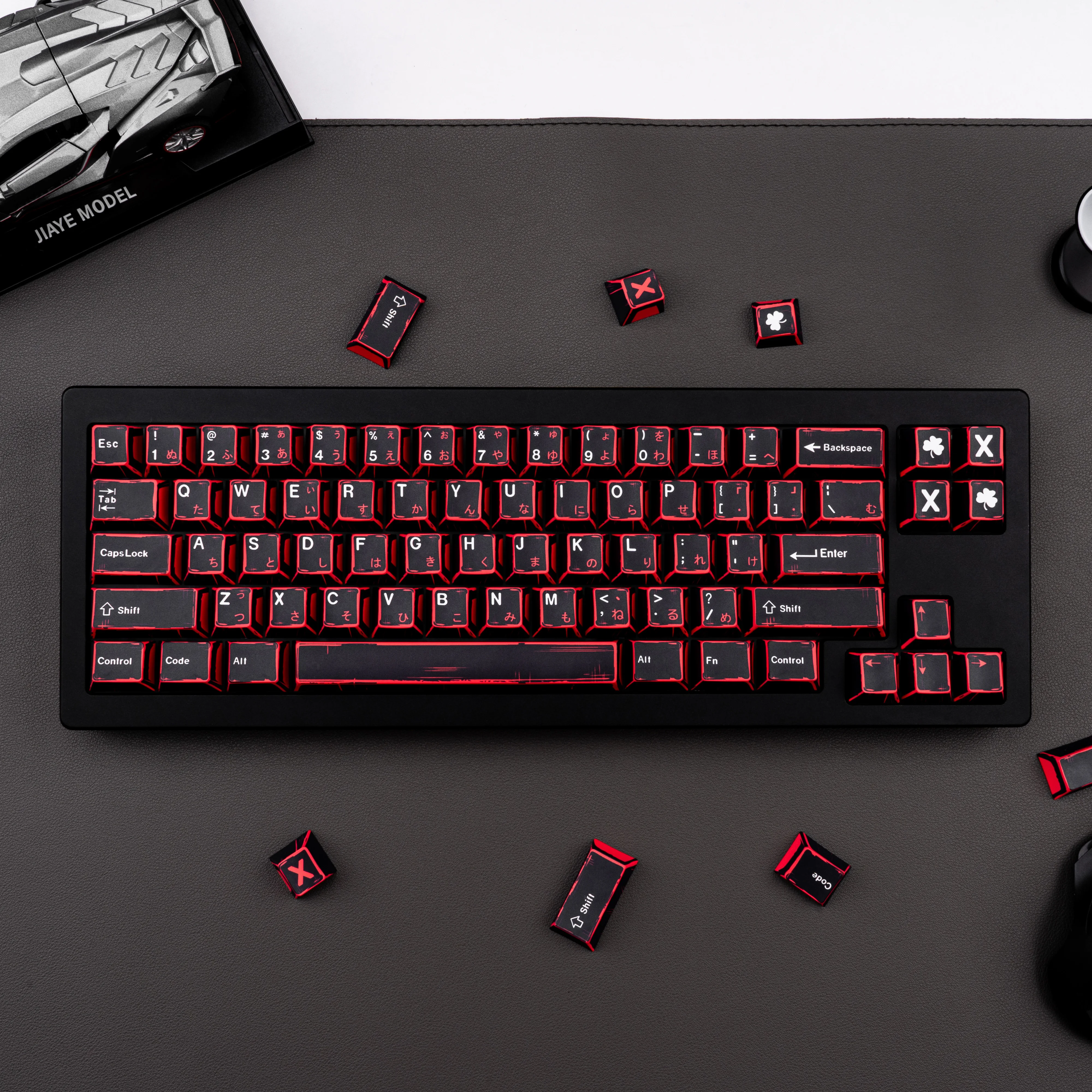 Teclas de Manga japonesa minimalistas, color negro y rojo, 136 teclas, PBT, sublimación de cinco lados, Chreey, para teclado mecánico Wooting - imagen 5