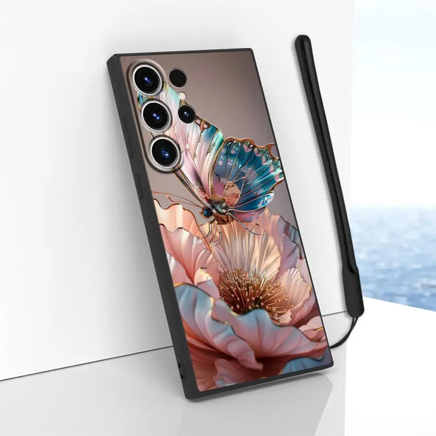 Funda de teléfono suave para Samsung Galaxy S22 Ultra S23 S25 Edge S24 FE Note 20 10 Ultra S21 Plus S20 flores de mármol de moda - imagen 5