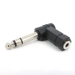 Adaptador 3,5mm Hembra a 6,35mm Macho – Ángulo Recto L Audio