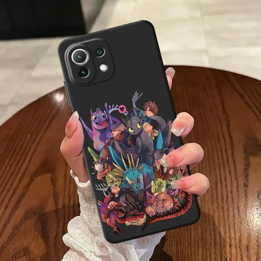 Funda de teléfono suave negra con bonito dragón de dibujos animados para Xiaomi Mi 13 14 15 Pro 12X 10T 11T 12T Pro 11 12 13 Lite - imagen 5