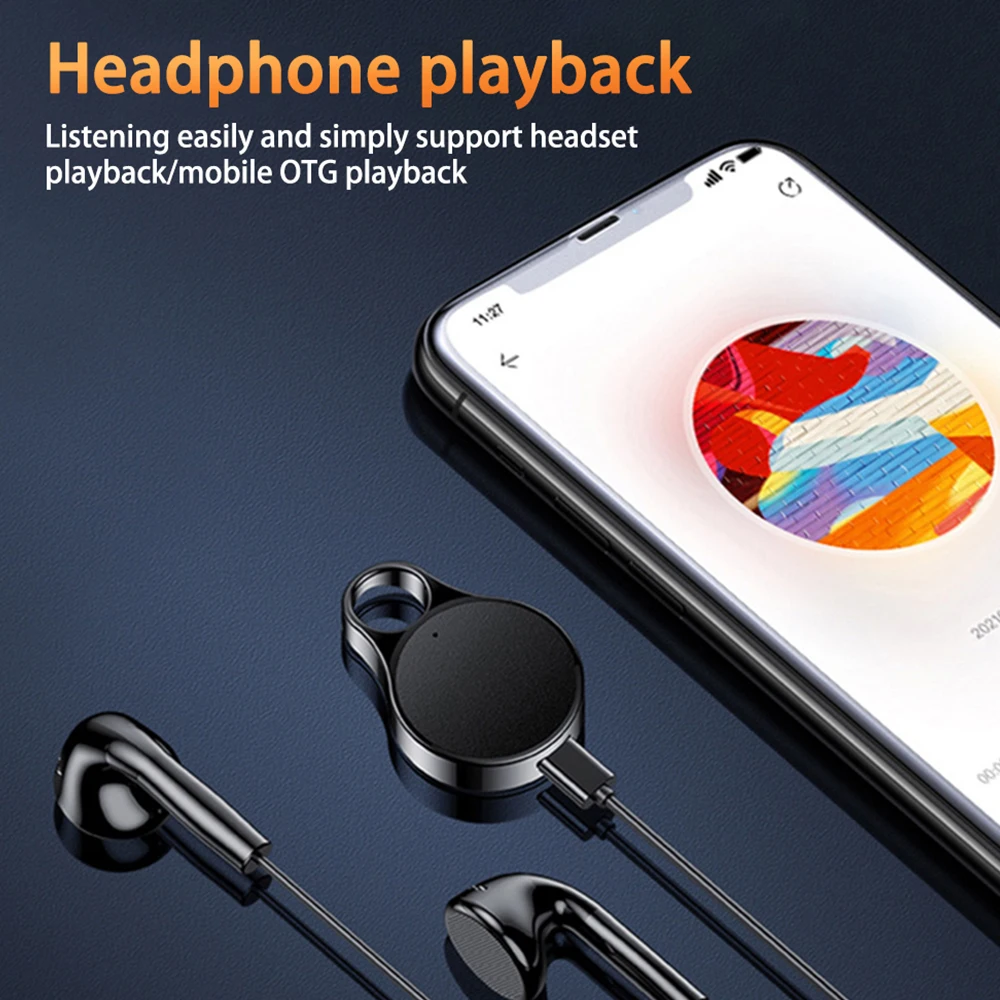 Mini grabadora de voz de 16GB y 32GB, grabación de sonido Digital de largo tiempo, dictáfono profesional con cordón, grabadora de Audio, reproductor MP3 - imagen 5