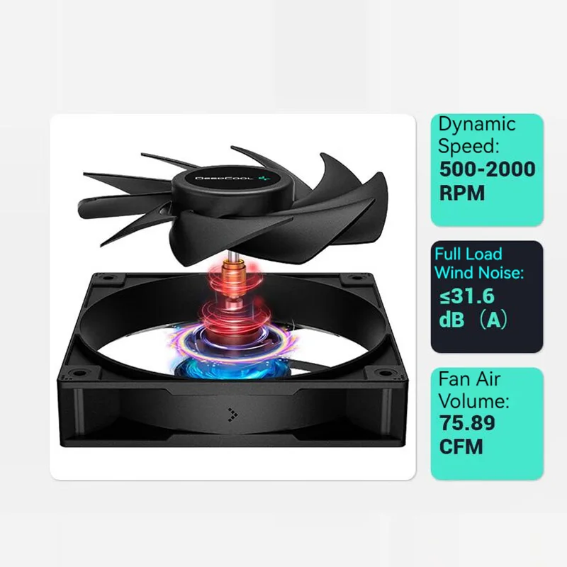 DEEPCOOL AG400 4 tubos de calor ventilador Dual CPU radiador de refrigeración de aire 2000RPM ventilador de refrigeración de escritorio para Intel LGA1700 1200 115X AMD AM4 - imagen 3