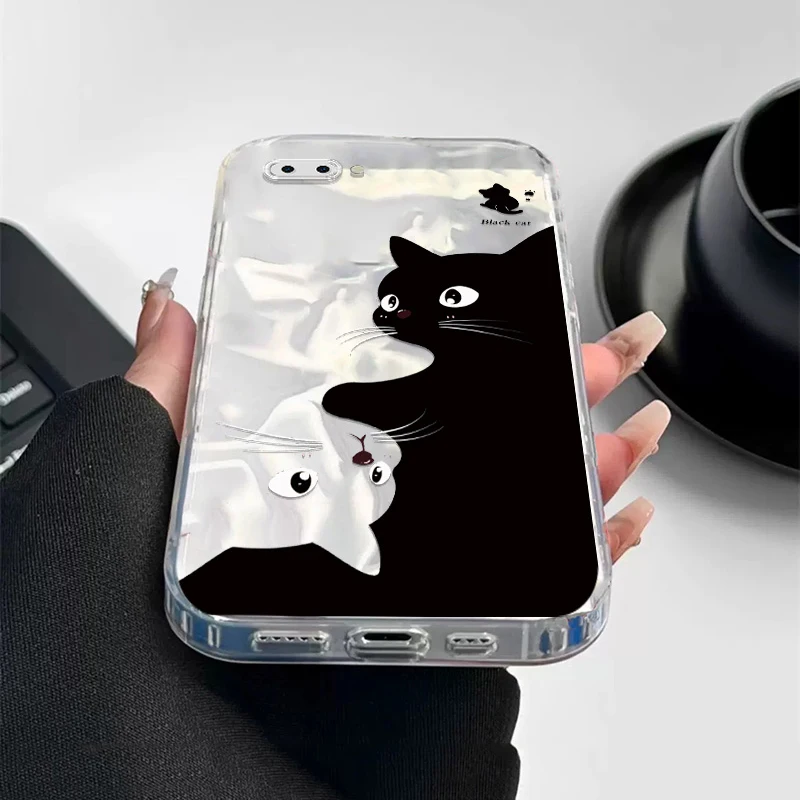 Funda de gato negro de flores para OPPO A5, A5S, A3S, A12E, A12, A7, A53S, 4G, A33, A53, A9, 2020 - imagen 5
